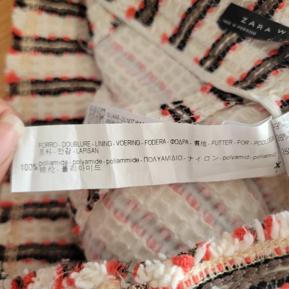 Zara High Waist Shorts with Stripes - Cream, Black, Red - Picture 6 of 10